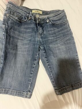 Light Blue Denim Jean Shorts with Rolled Hem